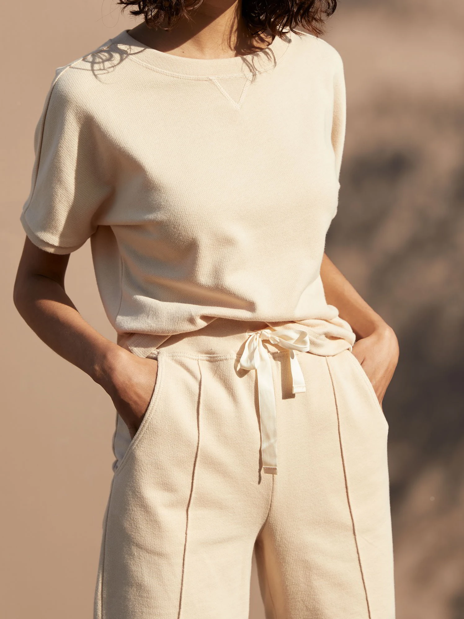 Sweatshort, 100 % Bio Baumwolle, 54vanille, 34, GOTS 9 Sweatshort, 100 % Bio Baumwolle, 54vanille, 34, GOTS – Bild 7