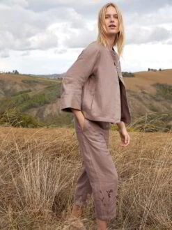 Hose, 100 % Bio-Leinen, 25 Mauve, 36 -Grüne Erde 854834 854885 jacke hose emo 03