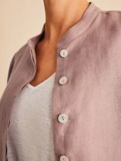 Jacke Tulpenärmel, 100 % Bio-Leinen, 25 Mauve, 38, GOTS -Grüne Erde 854834 jacke mauve frei 03