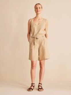 Shorts, 100 % Bio-Leinen, 19 Safari, 42, GOTS