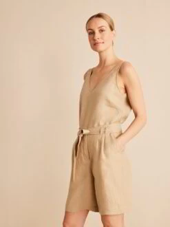 Shorts, 100 % Bio-Leinen, 19 Safari, 42, GOTS 15 Shorts, 100 % Bio-Leinen, 19 Safari, 42, GOTS -Grüne Erde 854879 shorts safari frei 03