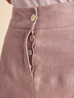 Hose, 100 % Bio-Leinen, 25 Mauve, 36 -Grüne Erde 854885 hose mauve frei 04