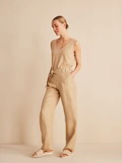 Hose, 100 % Bio-Leinen, 19 Safari, 44, GOTS