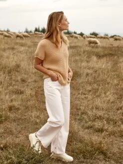 Hose Weites Bein, 100% Bio-Baumwolle, 12 Offwhite, 34, GOTS 21 Hose Weites Bein, 100% Bio-Baumwolle, 12 Offwhite, 34, GOTS -Grüne Erde 855109 854076 pullunder hose emo 02