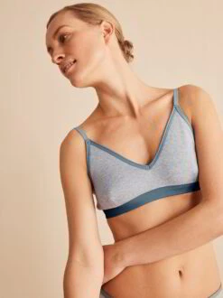 Bustier, 100 % Bio Baumwolle, 04 Grau Melange, 75A