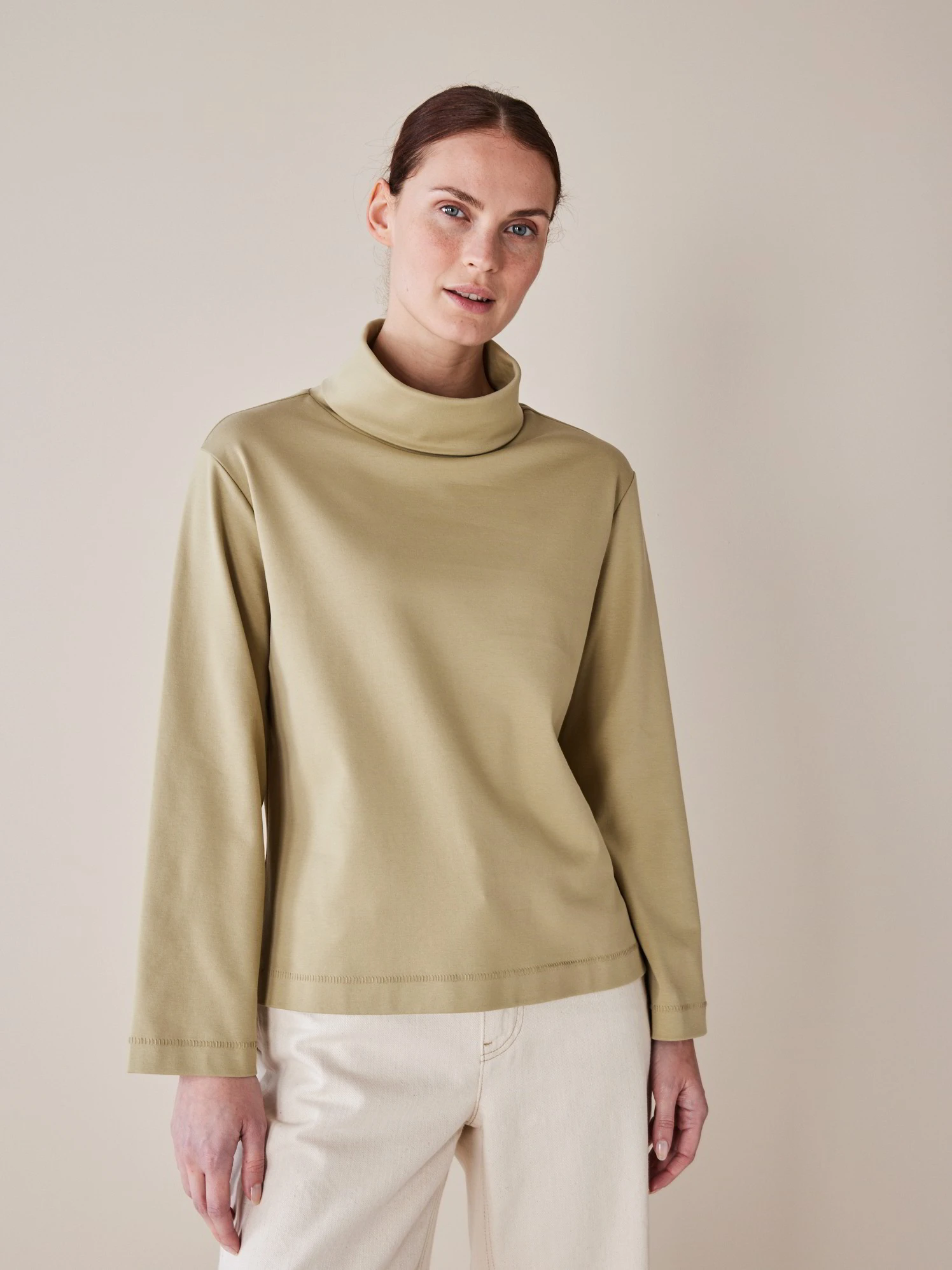 Shirt Langarm, 100 % Bio Baumwolle, 44 Olive, 38, GOTS 3 Shirt Langarm, 100 % Bio Baumwolle, 44 Olive, 38, GOTS