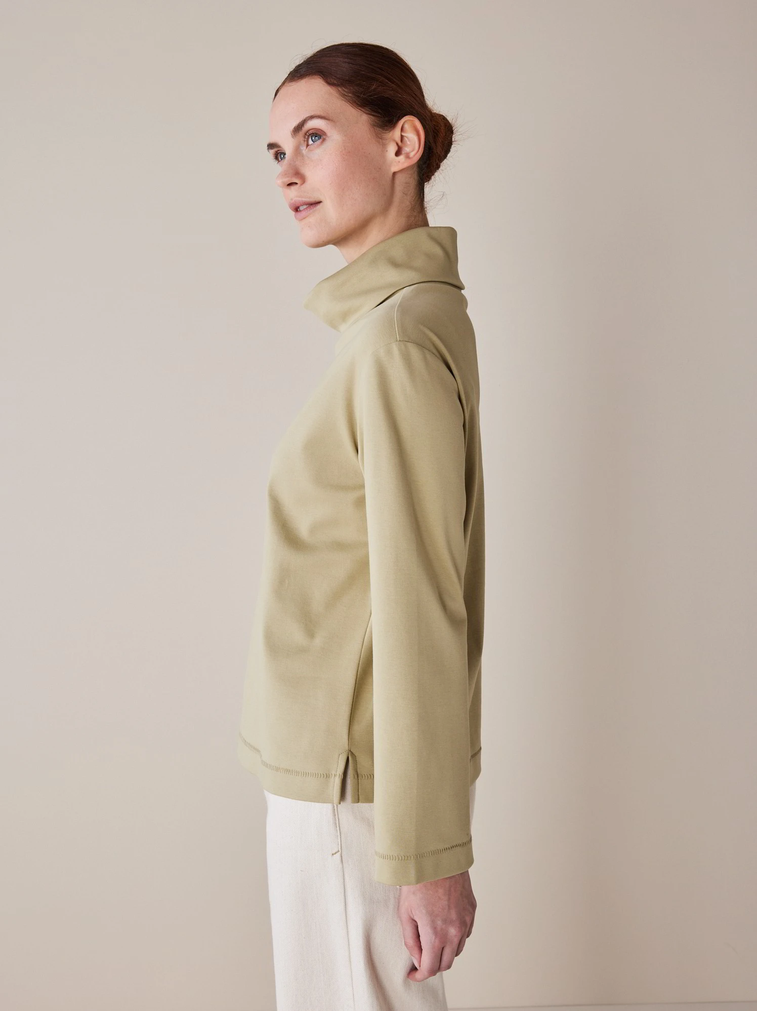 Shirt Langarm, 100 % Bio Baumwolle, 44 Olive, 38, GOTS 5 Shirt Langarm, 100 % Bio Baumwolle, 44 Olive, 38, GOTS – Bild 3