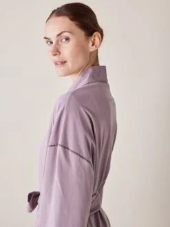 Morgenjacke Aus Baumwolljersey, 91 Fliedergrau, S, GOTS -Grüne Erde 855300 kimono morgenmantel fliedergrau emo 03