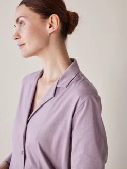 Schlafshirt Aus Bio Baumwolle, 91 Fliedergrau, S, GOTS -Grüne Erde 855309 pyjamashirt fliedergrau frei 04