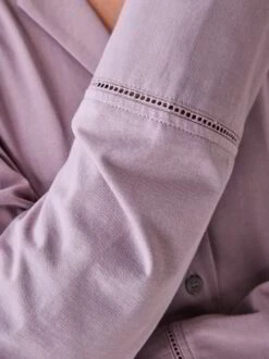 Schlafshirt Aus Bio Baumwolle, 91 Fliedergrau, S, GOTS -Grüne Erde 855309 pyjamashirt fliedergrau frei 05