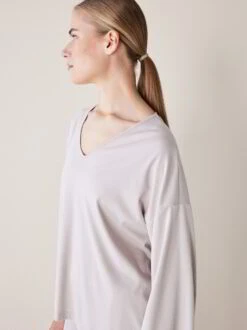 Schlafshirt Langarm, 100 % Bio Baumwolle, 95 Opal, S, GOTS -Grüne Erde 855358 schlafshirt opal frei 03