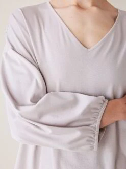 Schlafshirt Langarm, 100 % Bio Baumwolle, 95 Opal, S, GOTS -Grüne Erde 855358 schlafshirt opal frei 05