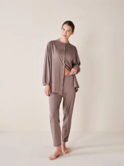 Schlafhose 7/8, 100 % Bio-Baumwolle, 98 Rauchquarz, XS, GOTS