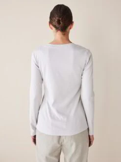 Langarmshirt Aus Bio-Baumwolle, 30 Blaugrau, 44, GOTS -Grüne Erde 855594 shirt blaugrau emo 03