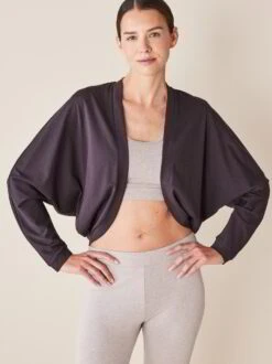 Bolero, 100 % Bio Baumwolle, 03 Graphit, XL, GOTS 8 Bolero, 100 % Bio Baumwolle, 03 Graphit, XL, GOTS -Grüne Erde 855694 bolero graphit emo 02