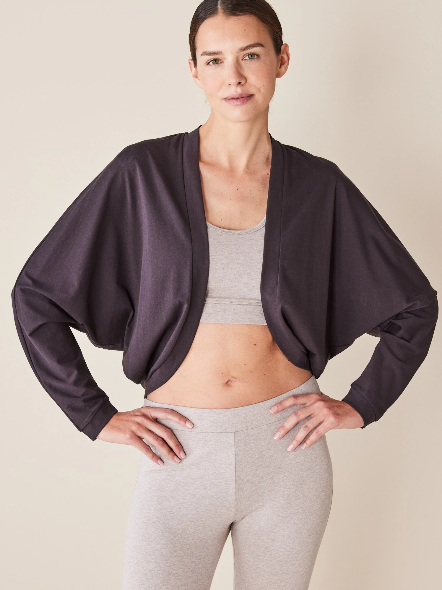 Bolero, 100 % Bio Baumwolle, 03 Graphit, XL, GOTS 4 Bolero, 100 % Bio Baumwolle, 03 Graphit, XL, GOTS – Bild 2