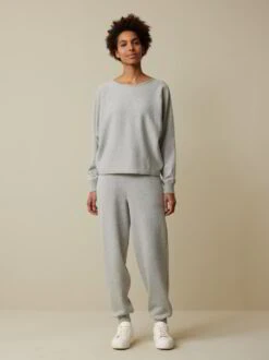 Pullover Aus Bio-Baumwolle/Wolle, 04 Grau Melange, S