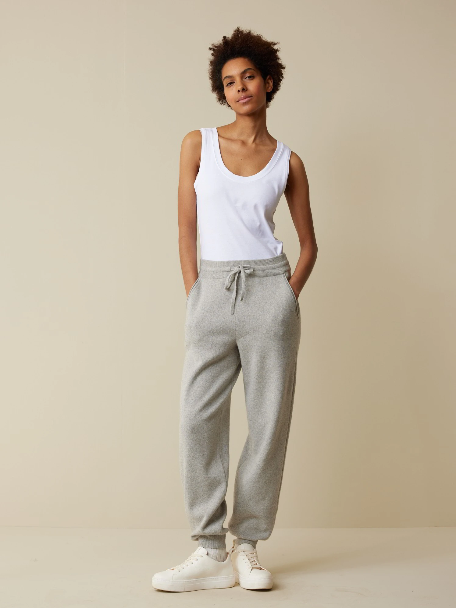 Hose-Strick, Bio-Baumwolle-Wolle, 04 Grau Melange, S 3 Hose-Strick, Bio-Baumwolle-Wolle, 04 Grau Melange, S