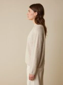 Pullover Aus Alpakawolle, 15 Stein Melange, S -Grüne Erde 855950 15 hw23 034 emo 04