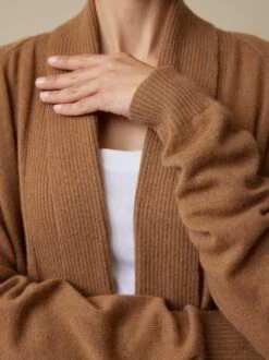 Strickjacke Überwurf, 100 % Kamel, 55 Kamel, XL -Grüne Erde 856004 55 hw23 050 detail 01