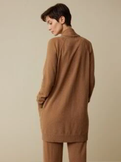 Strickjacke Überwurf, 100 % Kamel, 55 Kamel, XL -Grüne Erde 856004 55 hw23 065 emo 03