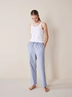 Lange Schlafhose Aus Bio-Baumwolle, 84 Rauchblau, S, GOTS