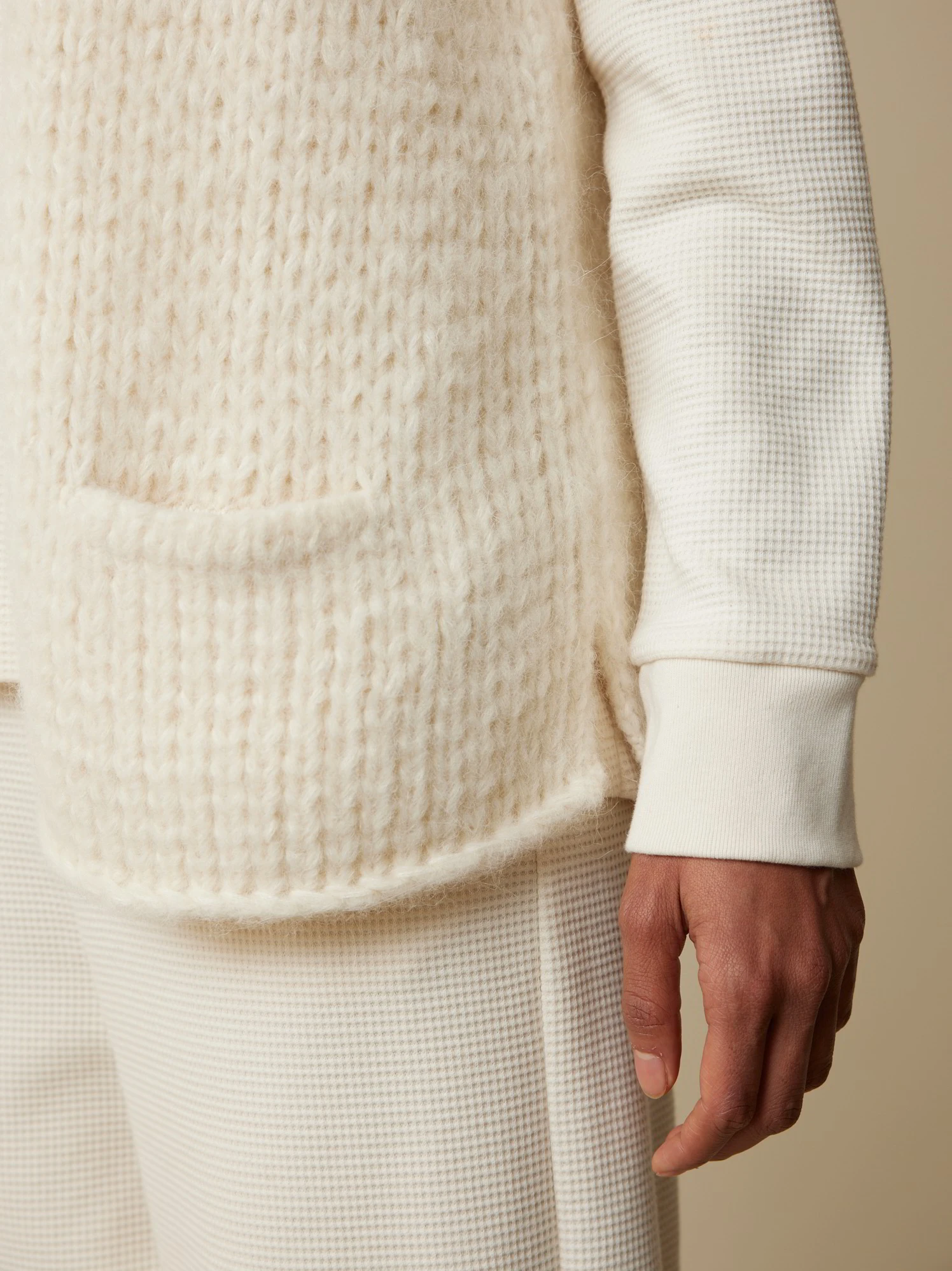 Strickweste Aus Alpakawolle Und Baumwolle, 12 Offwhite, XL 7 Strickweste Aus Alpakawolle Und Baumwolle, 12 Offwhite, XL – Bild 5