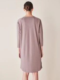 Kleid Langarm, 100 % Bio Baumwolle, 25 Deep Mauve, S, GOTS -Grüne Erde 856378 kleid deep mauve frei 03