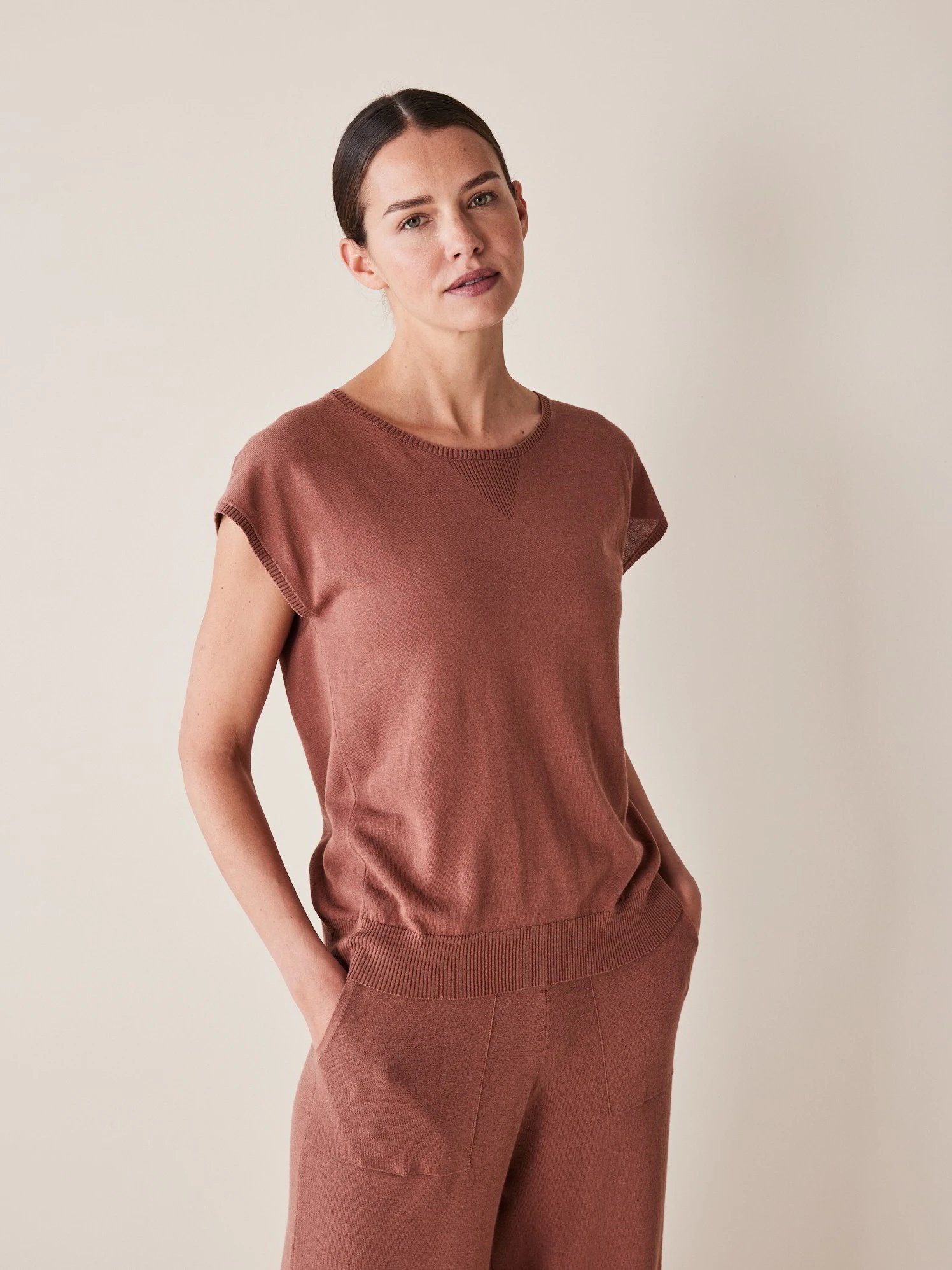 Pullover Ärmellos, 100 % Bio-Baumwolle, 71 Rosenholz, L, GOTS 3 Pullover Ärmellos, 100 % Bio-Baumwolle, 71 Rosenholz, L, GOTS