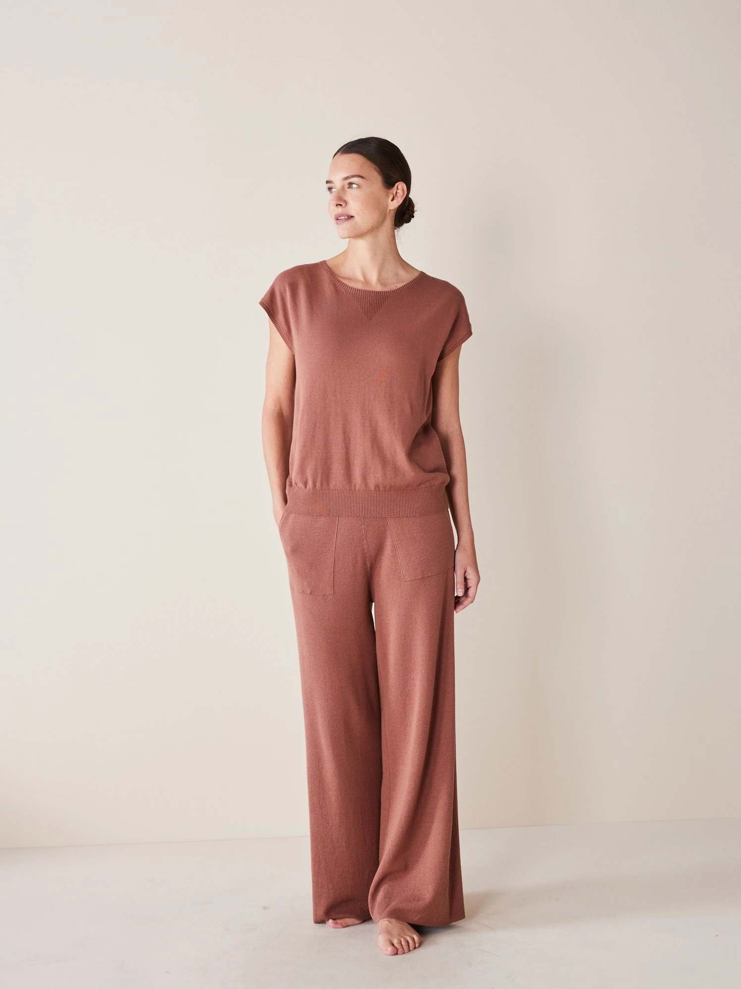 Pullover Ärmellos, 100 % Bio-Baumwolle, 71 Rosenholz, L, GOTS 4 Pullover Ärmellos, 100 % Bio-Baumwolle, 71 Rosenholz, L, GOTS – Bild 2