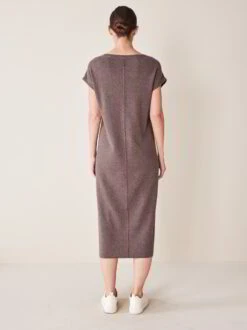 Strickkleid, Bio-Baumwolle-Alpaka, 62 Walnuss Melange, S, GOTS -Grüne Erde 856555 kleid walnuss melange frei 03