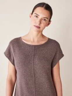 Strickkleid, Bio-Baumwolle-Alpaka, 62 Walnuss Melange, S, GOTS -Grüne Erde 856555 kleid walnuss melange frei 04