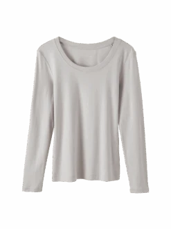 Langarmshirt Aus Bio Baumwolle, 29 Lichtblau, 44