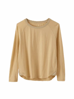 Langarmshirt Flammé Aus Bio Baumwolle, 52 Marzipan, 38