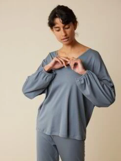 Shirt Langarm Aus Baumwolljersey, 92 Nachtschatten, S -Grüne Erde 857057 92 857068 92 hw23 013 emo 03