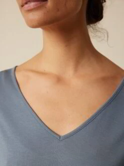 Shirt Langarm Aus Baumwolljersey, 92 Nachtschatten, S -Grüne Erde 857057 92 857068 92 hw23 030 detail 01