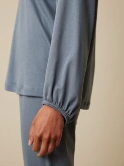 Shirt Langarm Aus Baumwolljersey, 92 Nachtschatten, S -Grüne Erde 857057 92 857068 92 hw23 033 detail 02