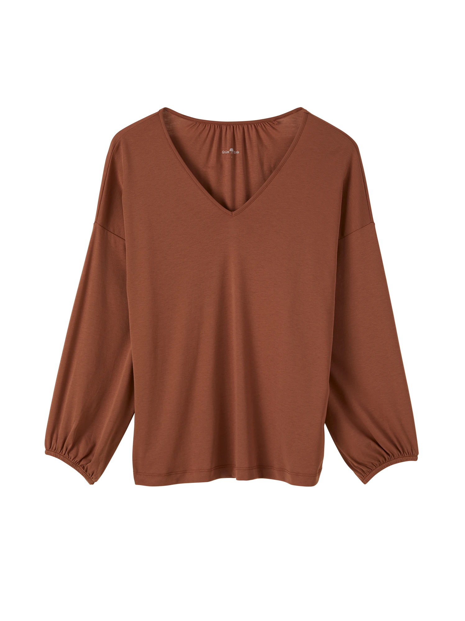 Shirt Langarm Aus Baumwolljersey, 94 Nougat, S 3 Shirt Langarm Aus Baumwolljersey, 94 Nougat, S