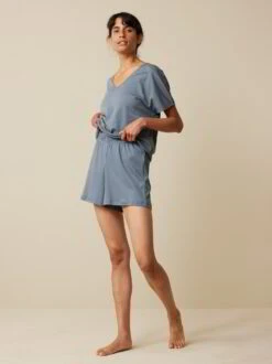 Pyjamashort Aus Baumwolljersey, 92 Nachtschatten, S, GOTS