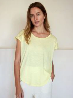 Kurzarmshirt Aus Baumwollflammé, 54 Zitronenfalter, L