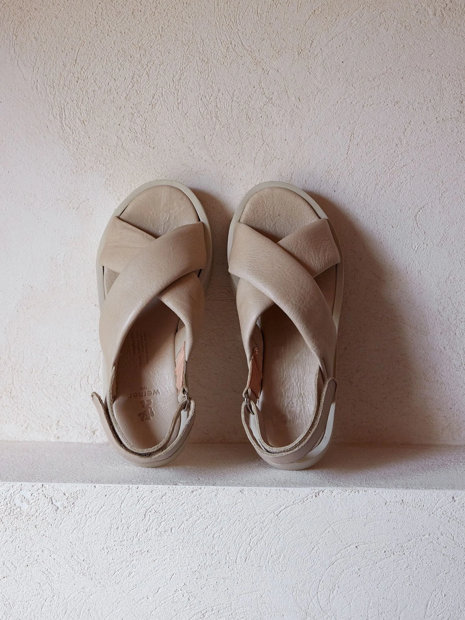 Ledersandale überkreuzt Mit Schnalle, 12 Off White, 38 9 Ledersandale überkreuzt Mit Schnalle, 12 Off White, 38 – Bild 7