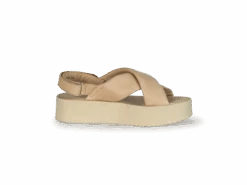 Ledersandale überkreuzt Mit Schnalle, 12 Off White, 38