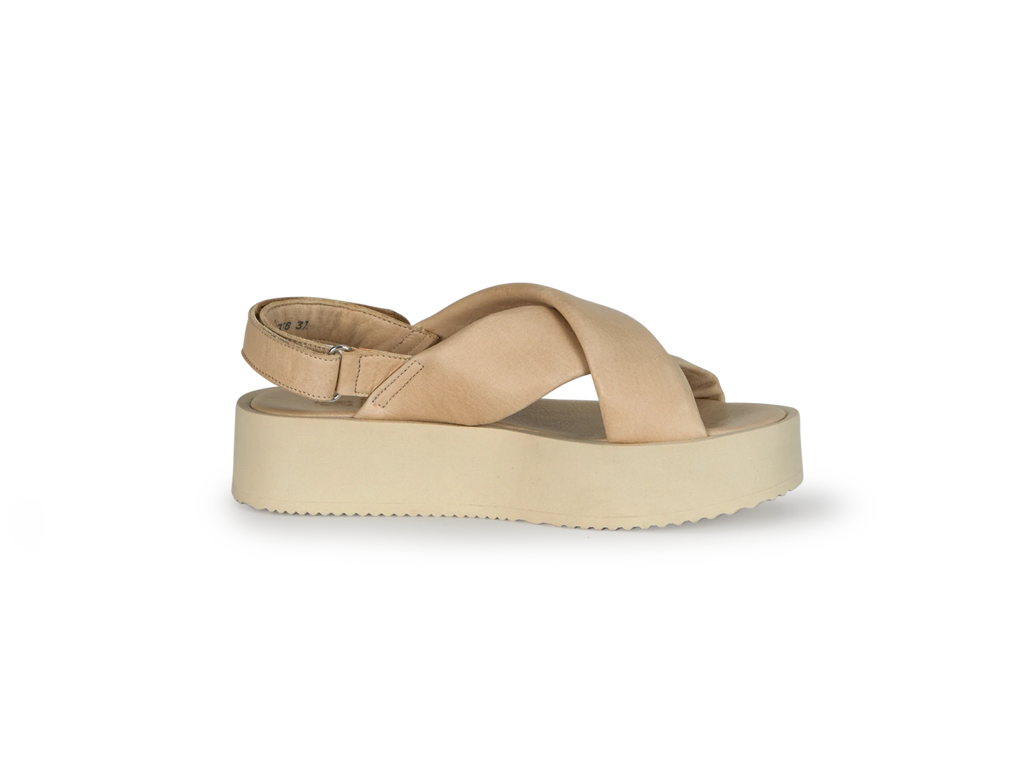 Ledersandale überkreuzt Mit Schnalle, 12 Off White, 38 3 Ledersandale überkreuzt Mit Schnalle, 12 Off White, 38