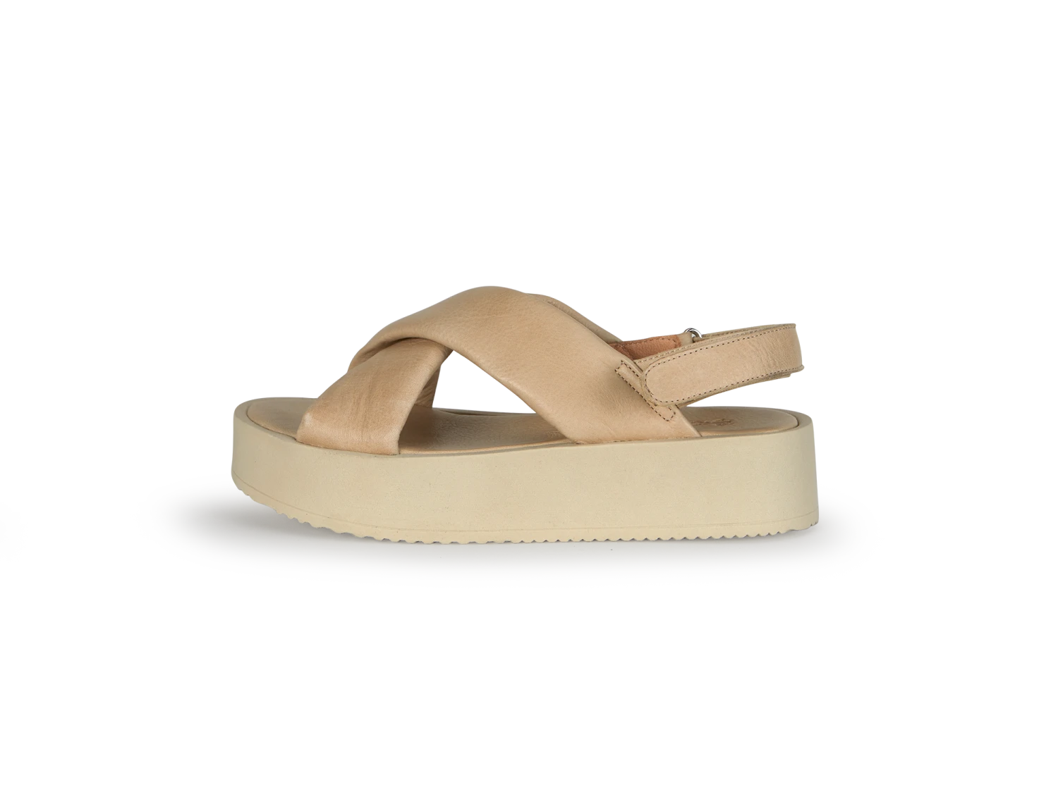 Ledersandale überkreuzt Mit Schnalle, 12 Off White, 38 4 Ledersandale überkreuzt Mit Schnalle, 12 Off White, 38 – Bild 2