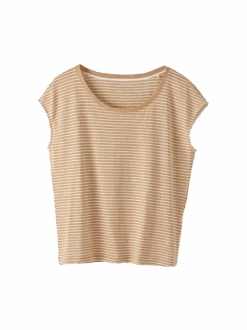 Shirt Geringelt, 81 Ringel Safari/weiss, 38, GOTS -Grüne Erde 857652 shirt safari weiss frei 01