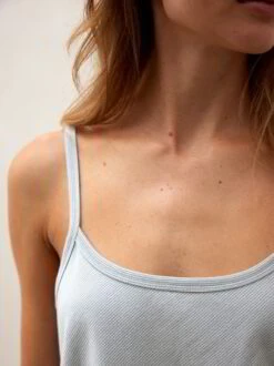 Top, 100 % Bio Baumwolle, 99 Silberblau-weiss Ringel, S, GOTS -Grüne Erde 857809 top silberblau weiss ringel emo 03