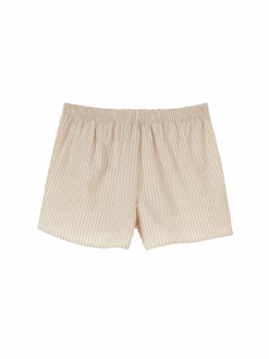 Pyjamahose Kurz, 100 % Bio Baumwolle, 97 Sand/natur Gestreift, S -Grüne Erde 857938 pyjamahose sand natur frei 03