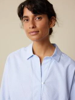 Pyjamahemd, 100 % Bio Baumwolle, 96silberblau, S, GOTS -Grüne Erde 857961 96 857967 96 hw23 025 emo 04