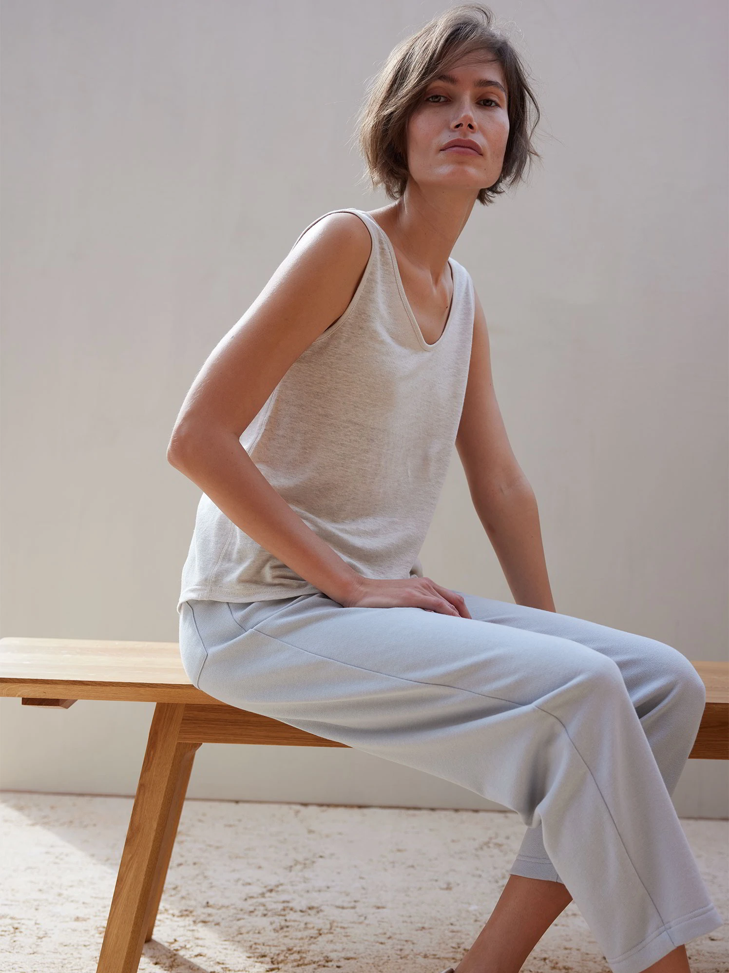 Sweatpants, 100 % Bio Baumwolle, 29 Lichtblau, 38, GOTS 4 Sweatpants, 100 % Bio Baumwolle, 29 Lichtblau, 38, GOTS – Bild 2