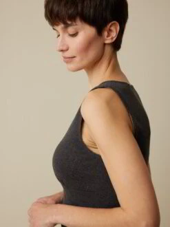 Top, 100 % Bio-Baumwolle, 17 Schiefer Melange, S, GOTS -Grüne Erde 858076 17 hw23 032 emo 04